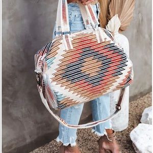 Vici collection sold out woven weekender bag